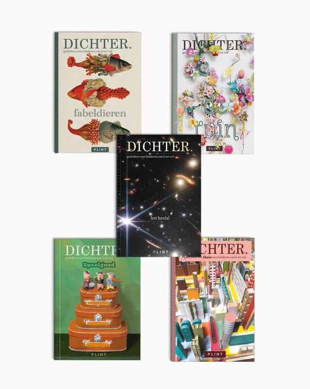 DICHTER. heelal set van 5