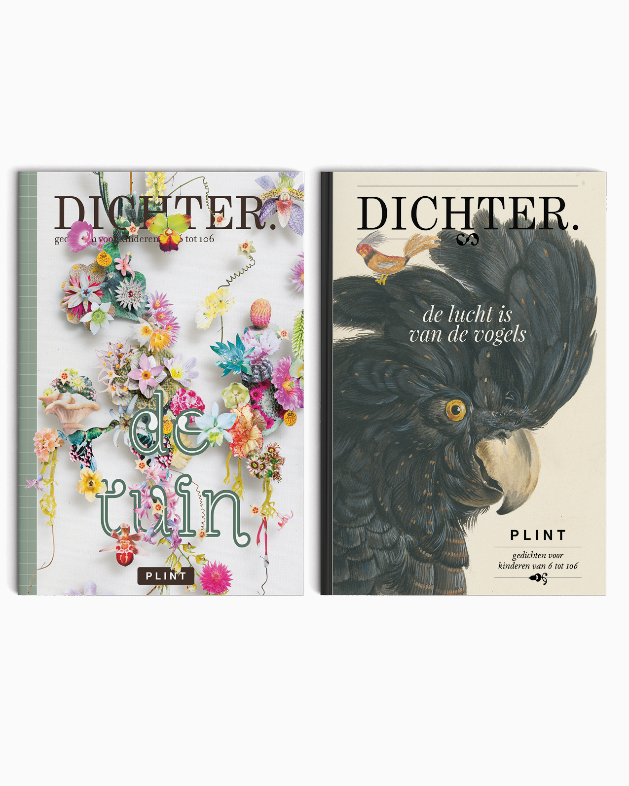 DICHTER. set van 2 De mooiste gedichten over de tuin  & vogels gedichten voor kinderen van 6 tot 106