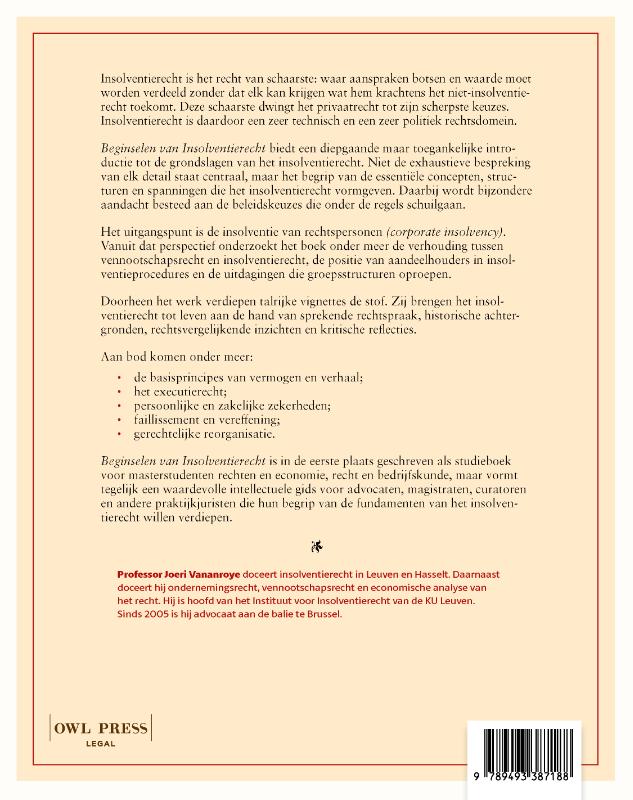 image for Beginselen van insolventierecht