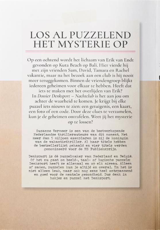 image for Dossier Denksport – Suzanne Vermeer - Nachtclub